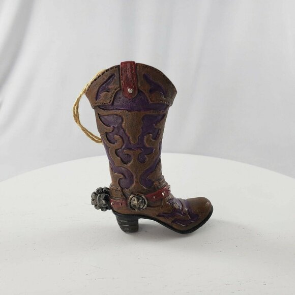 Cowboy Boot Christmas Tree Ornament Spur Western - Picture 3 of 4